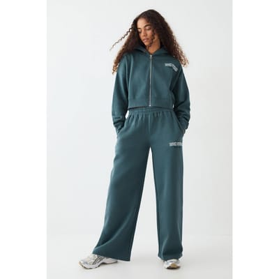 Dames DSGN Studio Applique Straight Leg Jogger | Teal | Maat: XS