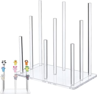 Acryl Poppenstandaard 35x20cm met 3 Laagjes - Transparante Display Houder voor Verzamelobjecten, Poppen en Decoratie