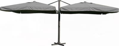 Paralux dubbele zweefparasol - 2 doeken van 3x4m - Donkergrijs
