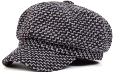 Unisex Retro Krantenjongen Pet – Duizend Vogelmotief Baret Hoed | Vintage Achthoekige Cap voor Heren en Dames | Lente & Herfst