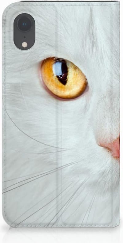 Apple iPhone Xr Hoesje maken Witte Kat