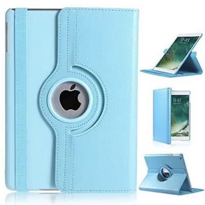 Lichtblauwe Ipadhoes - Tablethoes - Geschikt voor Apple iPad - 360° Draaibare Bookcase - Lichtblauw - Beschermhoes voor iPad 5e generatie- 9,7inch - CHPN