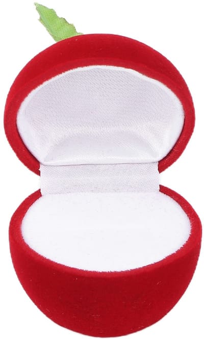 Dailygoods- Ring-opbergdoos Rode Appelvorm - Draagbaar Ontwerp - Zachte Flocking - Compact Formaat - Sieradenopbergdoos - Bescherming tegen Krassen - Sieradendoos