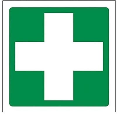 Eerstehulp Bord - Veiligheidspictogram - Locatie Aangeven - Conform EN ISO 7010 - 100x100mm - Groen