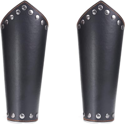 Faux Leather Arm Guards voor Boogschieten, Middeleeuwse Polsbanden, Vintage Cowhide Cuffs voor Mannen en Vrouwen
