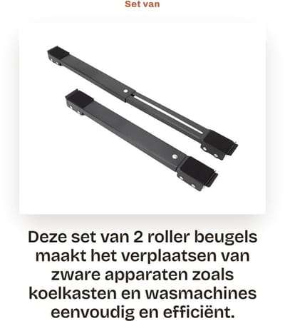 Dailygoods- Appliance Roller Sterke Draagcapaciteit - Mobiele Beugel - 2 Sets Tools - Niet-slipkussen - Duurzaam - Ondersteuningsfunctie - Verhuisroller