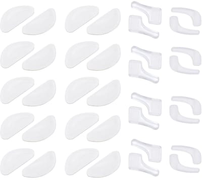 Dailygoods- Neuspads Siliconen - Zelfklevend - Antislip - Bril Pads - D-vorm - Comfortabel - Perfecte Pasvorm - Brillenpads