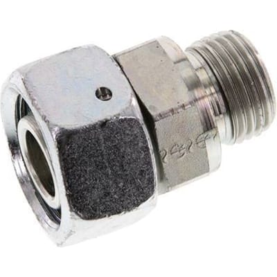 18L & G1/2'' Verzinkt Stalen Rechte Draaidoorvoer Buitendraad 315bar NBR O-ring en Afdichtconus Verstelbaar ISO 8434-1