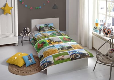 Good Morning Kinderdekbedovertrek "tractor" - Multi - (140x200/220 cm) - Katoen