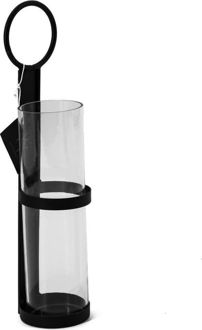 Waxinehouder metaal en glas