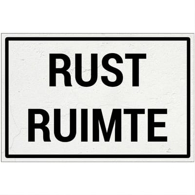 Rust ruimte bord | Forex Re materiaal | 18 x 12 cm