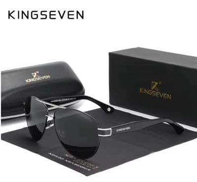 KINGSEVEN Zonnebril 7777 - Zilverkleurig-Grijs – Heren - Vrouwen - Gepolariseerd - UV400 - Piloot