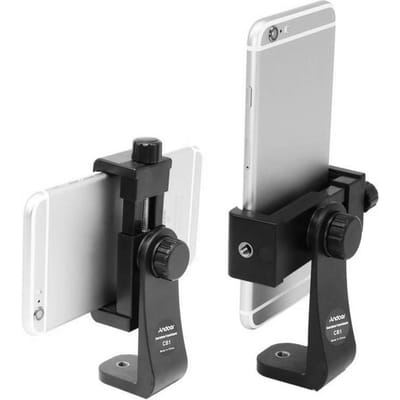 Andoer CB1 Plastic Smartphone Clip Houder Standaard Ondersteuning Klem Frame Beugel Mount voor iPhone 7/7s/6/6s voor Samsung Huawei Mobiele Telefoon Selfie Portret white