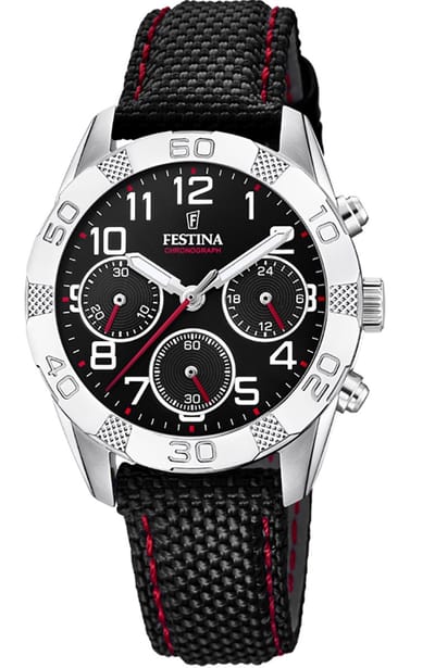 Festina F20346/3 Junior Chronograaf - Horloge - Staal - Zilverkleurig - Ø 36 mm