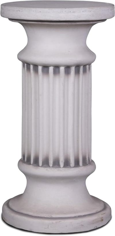 Decoratieve tuinzuil - Betonnen sokkel - Decoratie plaatsen - Vorstbestendig gegoten steen - 56 cm hoog - Grijs