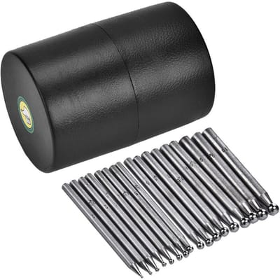 17 PIÈCES Poinçons à Dapping Bijouterie Orfèvrerie Fabrication Outil à Dômer Bloc à Dapping Poinçon