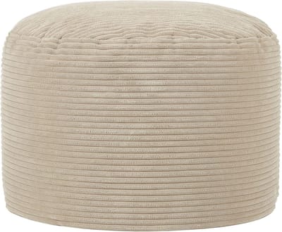 Beige Corduroy Zitzak Hocker - Poef voor Ontspanning en Extra Comfort