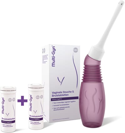 Multi-Gyn Vaginale Douche & 20 Bruistabletten - Vaginale Douche voor Intieme Hygiene, Intieme Verzorging voor optimale Vaginale Gezondheid, te gebruiken tegen afscheiding, jeuk en irritatie, Vaginale Douche spoelt schoon op efficiënte en milde wijze