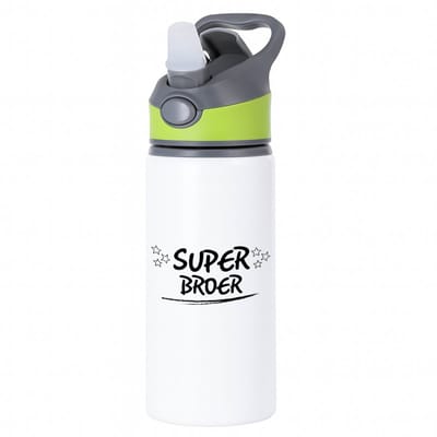 Hacebo® - Super broer waterfles met rietje groen - Broer - je broer - verjaardagscadeau - cadeau voor broer - gift - kado - water fles - 650ML