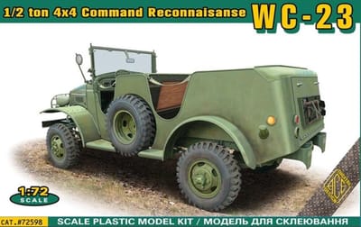 ACE Modelbouwpakket Auto - 72598 Dodge WC-23 0,5-ton 4x4 - Command Reconnaissance WWII - Amerikaans Verkenningsvoertuig Plastic - 1:72 - Modelbouw