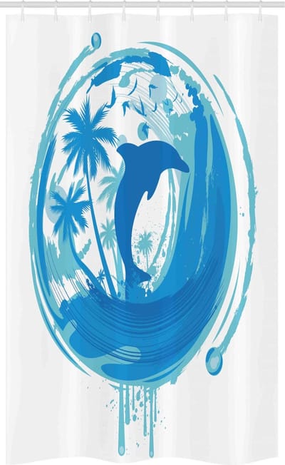 ABAKUHAUS Douchescherm – 120 x 180 cm – Turquoise stof – Waterafstotend
