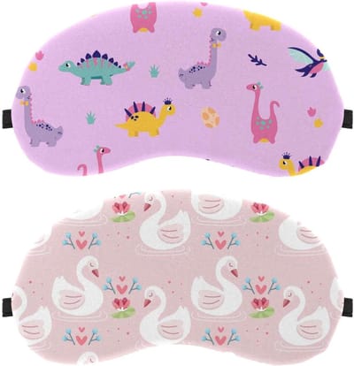 2 stuks elegant zwanenroze patroon oogmasker, slaapmasker voor zijslaper, zacht slaapmasker voor vrouwen mannen, volledige lichtblokkering, nuldruk nachtblinddoek