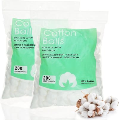 400 Stuks Zachte Katoenen Ballen - Puur Natuurlijk Katoen voor Schoonheid en Verzorging