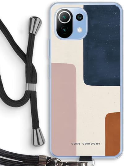 Case Company® - Hoesje met koord geschikt voor Xiaomi Mi 11 Lite hoesje met Koord - Geo #5 - Telefoonhoesje met Zwart Koord - Bescherming aan alle Kanten en Over de Schermrand