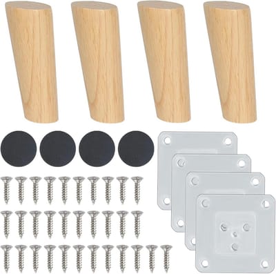 Houten Meubelpoten 12 cm - Set van 4 Schuine Poten voor Meubels