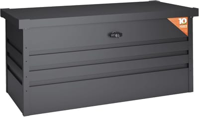 Robuuste Opbergdoos voor Buiten - 450 Liter, Antracietgrijs, Eenvoudig te Monteren en te Openen - Perfect voor Tuin en Terras