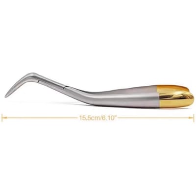 1 pièce Pince d'extraction de fragment de racine dentaire Acier inoxydable Bec Courbé Dentelé Maxillaire Mandibulaire Autoclavable Outil Dentaire gray