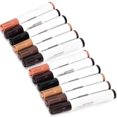 AYNEFY Marqueurs de réparation de meubles en bois massif 12pcs Marqueurs de Réparation de Plancher Stylo Retouche 6 Couleurs de
