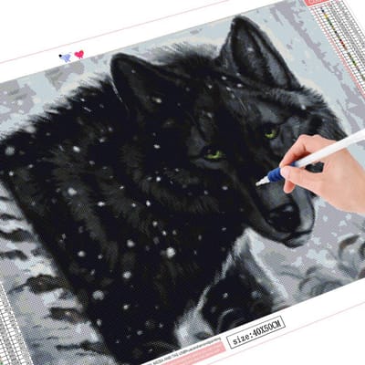 5D diamant borduurwerk Wolf volledige vierkante winter diamant schilderij mozaïek dierlijke decoraties voor kamer Full Square 20X30CM