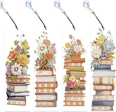 Solidchoice - Set van 4 DIY Diamond Painting Boekenleggers, Creatief en Uniek