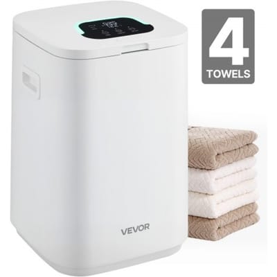 VEVOR Handdoekverwarmer Emmerverwarmer 20 L met LED-display & Instellingen (Timer & Temperatuur) & Veiligheidsslot & 4 Haken, Handdoekverwarmer voor Spa, Huis, Badkamer, Wasruimte, Wit