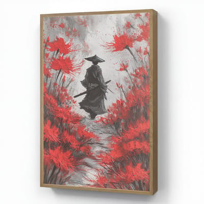 Wandlamp 60x90 cm - Oplaadbaar - Rode bloemen - mistig - Man - Wandlampen binnen woonkamer - Slaapkamer lamp - Decoratieve nachtlamp - Vloerlamp draadloos