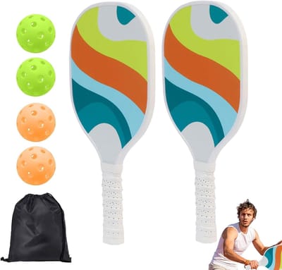 Pickleball Set - Peddelset Bal - Sport Spelen - Groot Slagoppervlak - 41 x 21 x 7 cm - Meerdere Kleuren