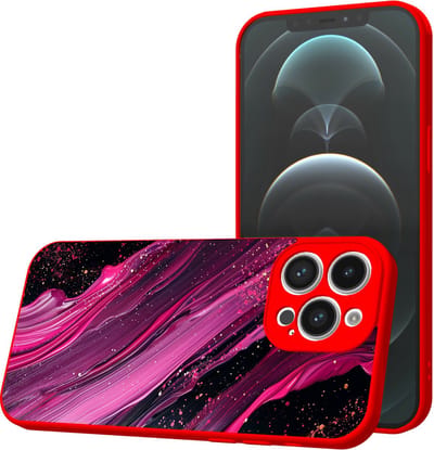 Smartphonica Telefoonhoesje Geschikt voor iPhone 12 Pro Max met Paars Roze Marmer opdruk - TPU Back Cover Case Purple Rosé Marble Design - Rood geschikt voor iPhone 12 Pro Max