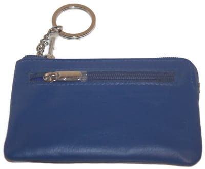soft lederen sleuteletui ronde hoek / sleutelbeursje met ring en kettinkje / buideltje voor sleutelbos / soepel combi portemonneetje in rood, paars, roze, groen, navy, blauw, zwart leer leer 260 in 7 kleuren