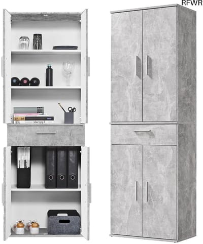 RFWR® Multifunctionele Kast 60 cm breed met Laden - Slimme Opslagoplossing voor Bureau, Slaapkamer en Keuken