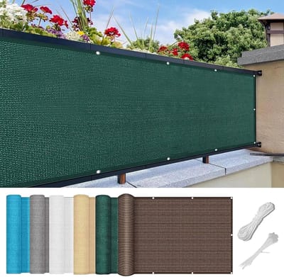 Balkon Privacyscherm - Tuinafscherming Schaduwnet - Privacy Buitenruimte - Weerbestendig Uv-Bescherming - 100 x 900 cm - Donkergroen