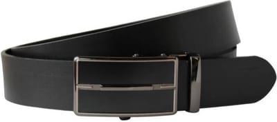 Fana Belts Heren riem automatische gesp - Riem klik sluiting zwart - Leren riem met click systeem maat 110 - Kostuum riem