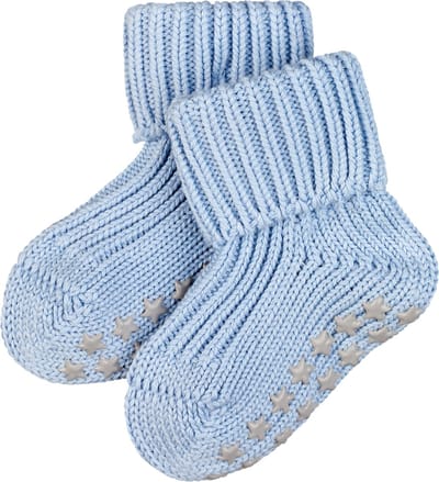FALKE Cotton Catspads antislip noppen katoen huissokken babysokjes meisjes jongens blauw - Maat 62-68