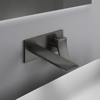 Ideal Standard wall-mounted basin mixer, square rosette, spout 18 cm A7371A5