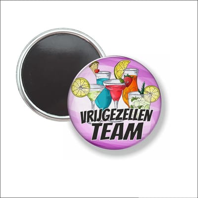 Button Met Magneet 58 MM - Vrijgezellen Team - Paars - NIET VOOR KLEDING