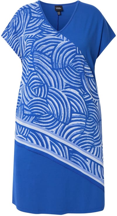 Ulla Popken - Dames - Korte jurken - Azuurblauw - Maat 62+