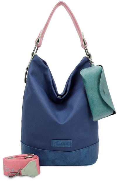 Fritzi aus Preußen Schoudertas Canvas Izzy07 Olga Hobo Bag Navy Donkerblauw