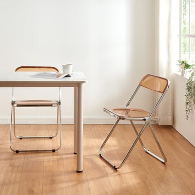 Klapstoel set van 4 Pornainen 74x46x47 cm oranje transparant [en.casa]