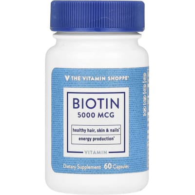 The Vitamin Shoppe, Biotine, 5.000 mcg, 60 capsules