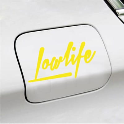 Bumpersticker - Lowlife - 7,5 X 14,8 - Geel